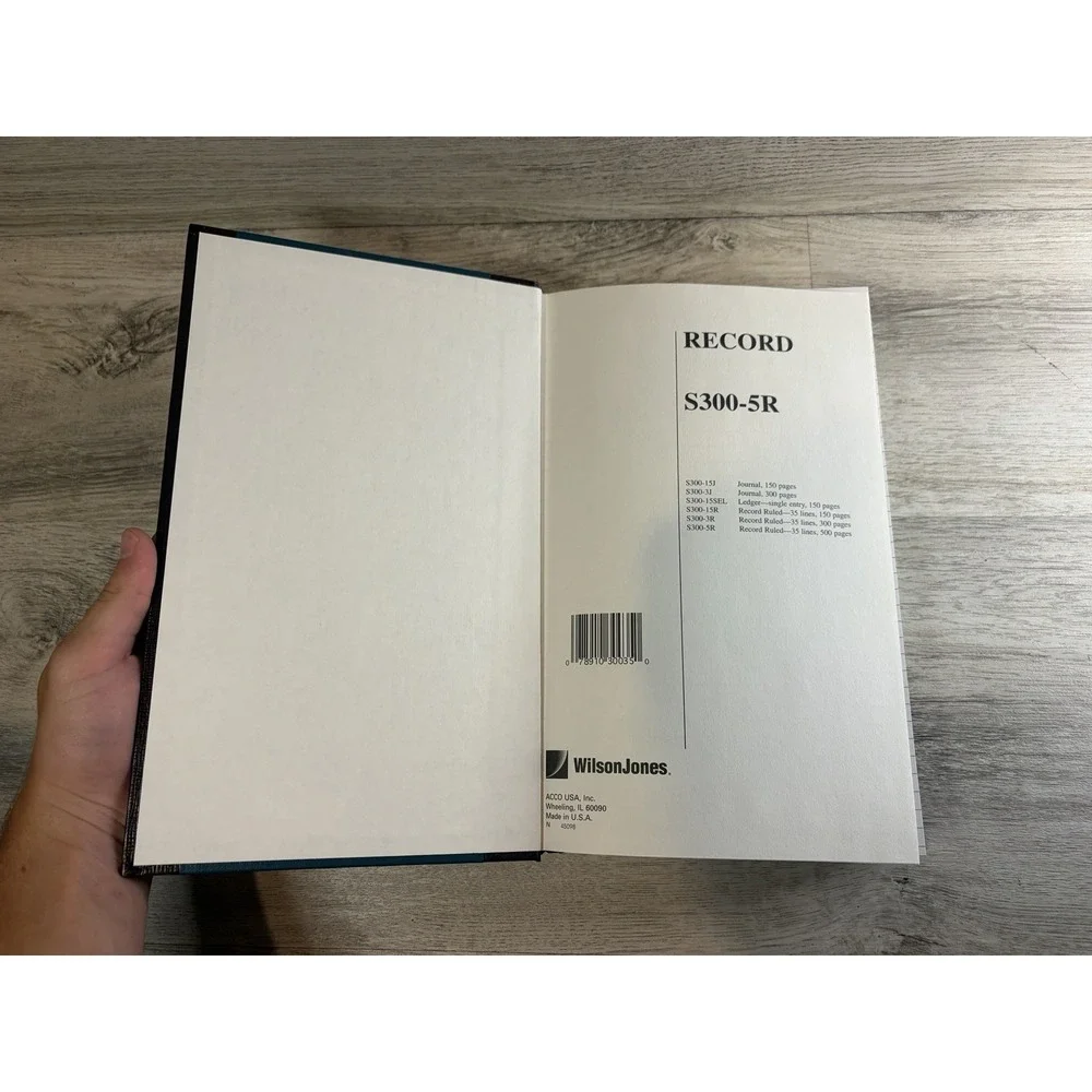 Record Ledger Book S300- 5R, Record Ruled 35 lines, 300 pages Wilson Jones Co.